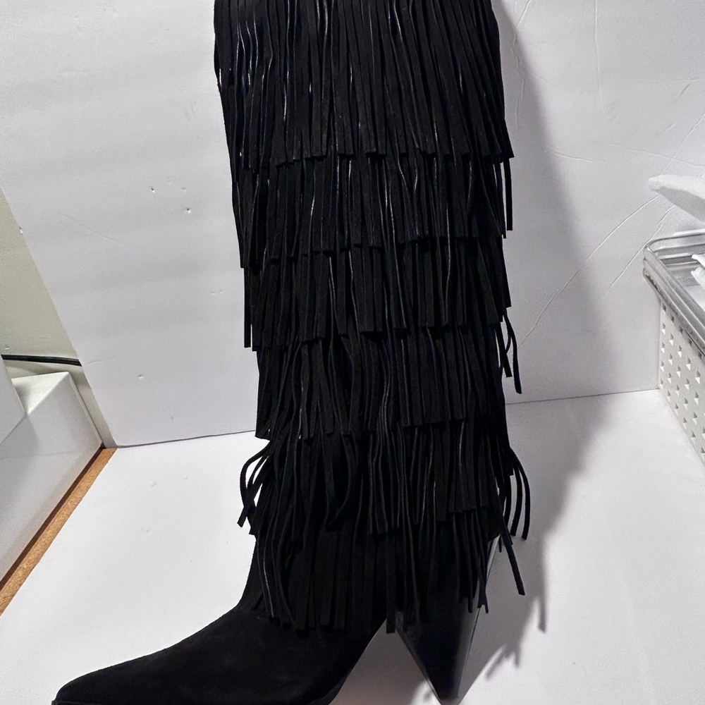 Michael Kors Jayla Fringed Suede Tall Boot - Picture 5 of 9